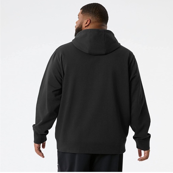 New Balance Men's Nb Essentials Stacked Logo Pullover Hoodie Black Size 3X - Picture 2 of 10